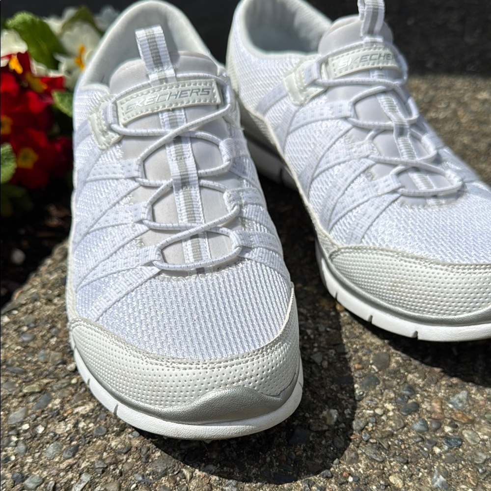 Sketchers White Athletic Sneakers - Picture 6 of 6